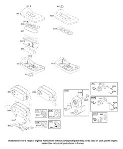Air Cleaner, Muffler Diagram and Parts List for 422707-1520-XX  Briggs and Stratton Engine